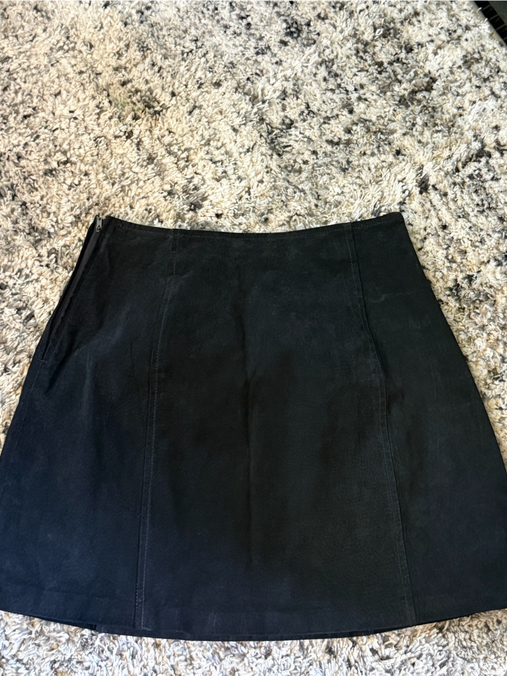 kathy ireland Black A-Line Suede-Look Mini Skirt